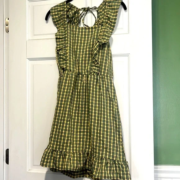 wild fable green plaid dress 100% Cotton Forest Green Plaid Mini Dress - All Dresses